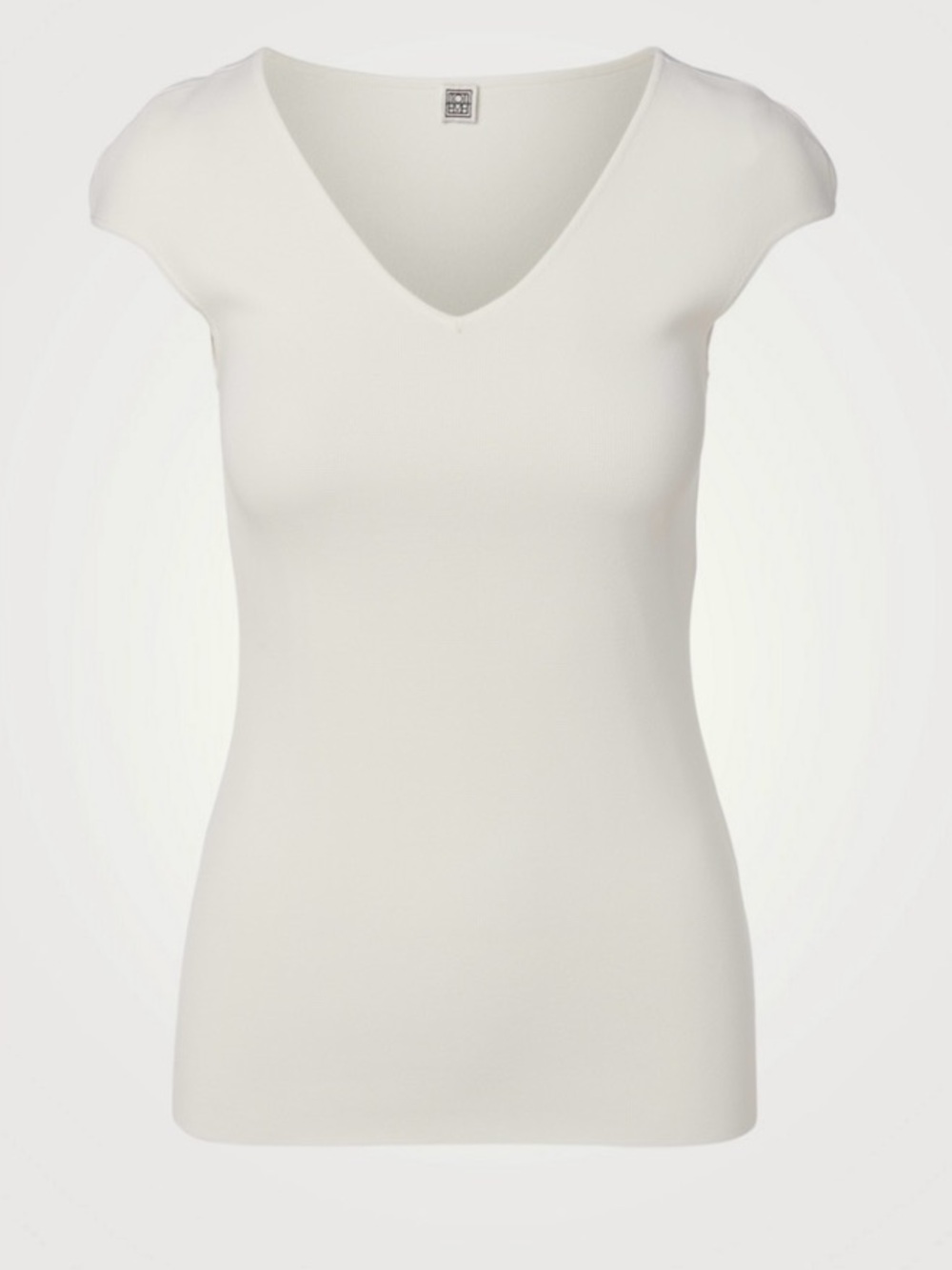 Toteme white cap-sleeve slim fit top. Size EU34 (XS)